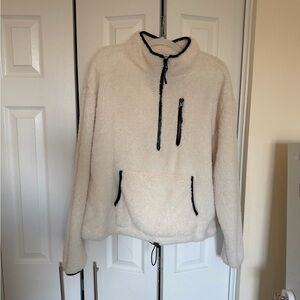 Half Zip Sweatshirt Women Fuzzy Pullover Fleece Faux Fur Warm Clothes Winter Top